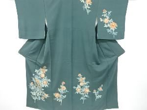 リサイクル　作家物　牡丹模様刺繍訪問着